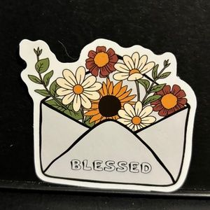 FLOWER MAIL " BLESSED" STICKER